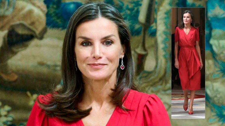 Red has once again become the choice of Queen Letizia Queen Letizia red dress