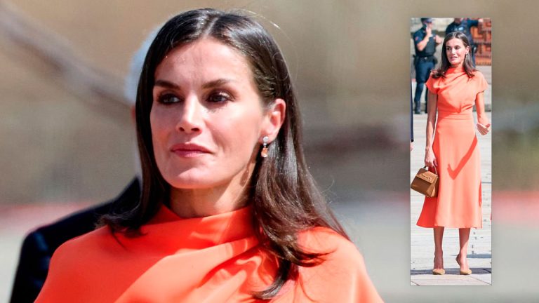 Queen Letizia wears a very flattering orange dress (Photos) Queen Letizia's orange dress