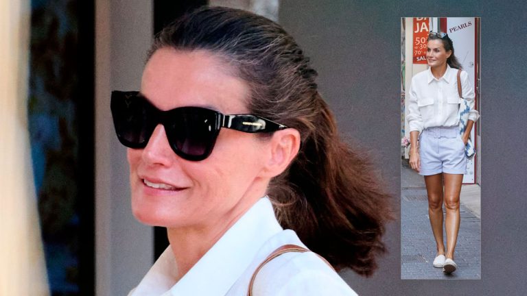 Queen Letizia’s most different look: with sunglasses and shorts Queen Letizia's Pimkie shorts