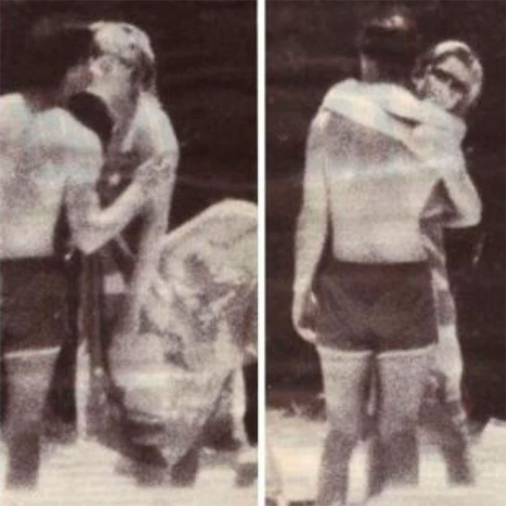 Diana in a bikini while pregnant with William