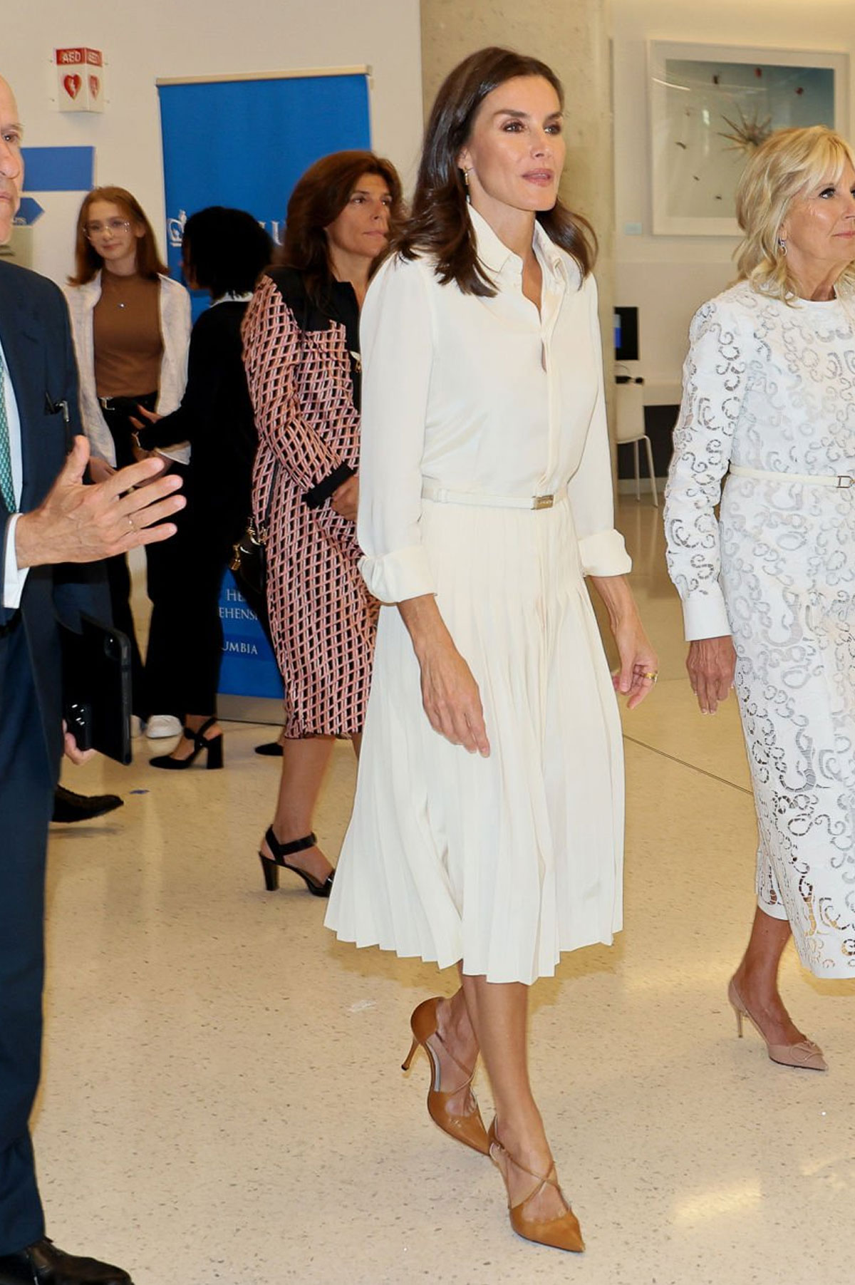 Queen Letizia white dress by Ralph Lauren