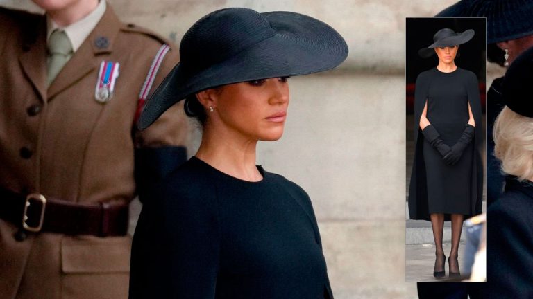 Meghan Markle and her elegant mourning dress (Photos) Meghan Markle cape dress