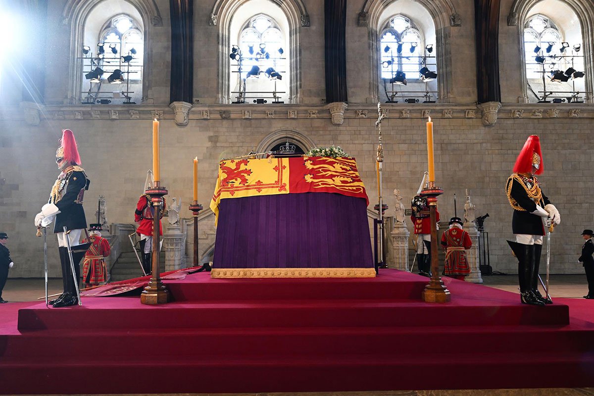 Queen Elizabeth II coffin at Westminster Hall