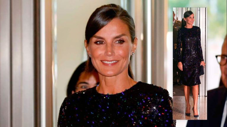 Queen Letizia appears in a sequinned dress after her 50th birthday Queen Letizia's dress by Nina Ricci