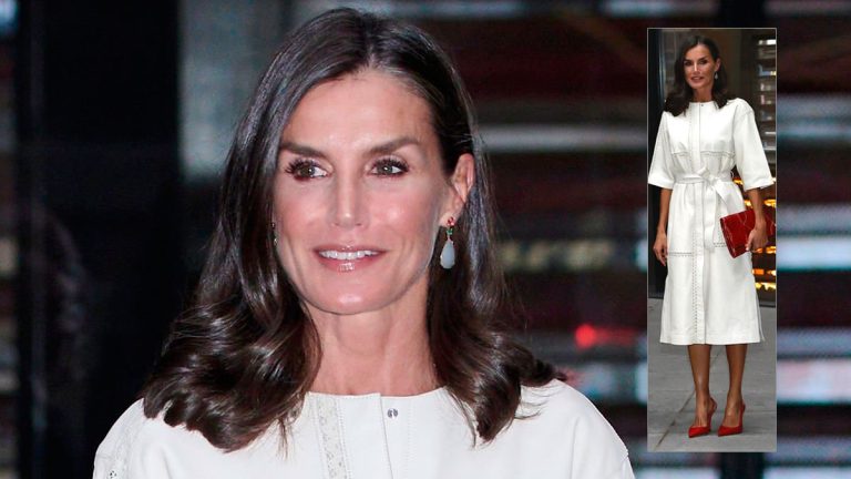 Queen Letizia makes her first appearance before her 50th birthday Queen Letizia's white dress