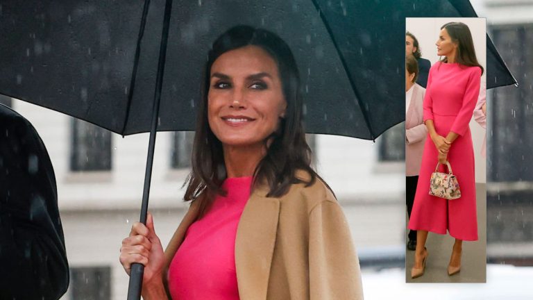 Queen Letizia takes back the charm of the color Fuchsia Queen Letizia's fuchsia dress » The Royal House of Borbon