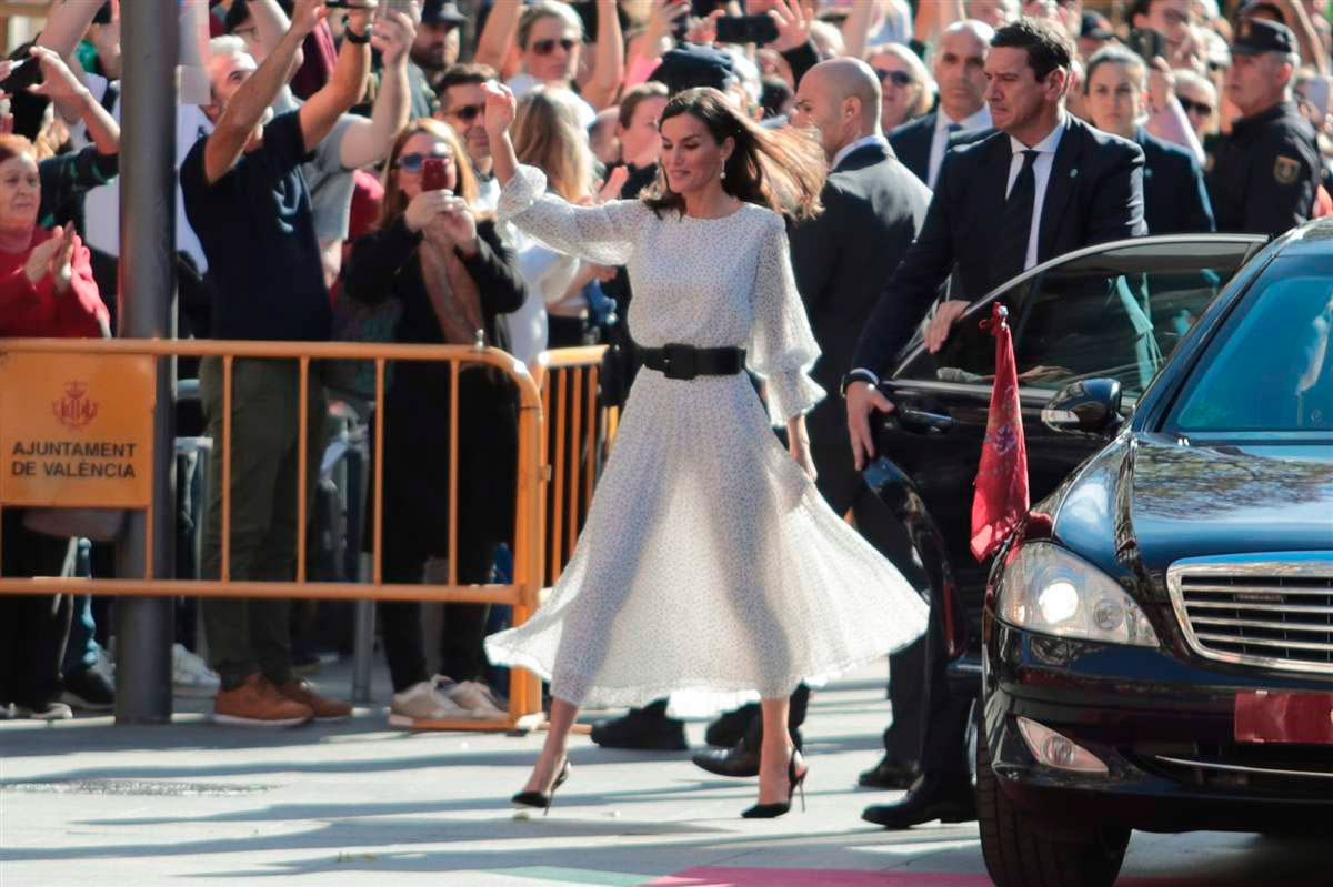 Queen Letizia of Spain's see-through gown