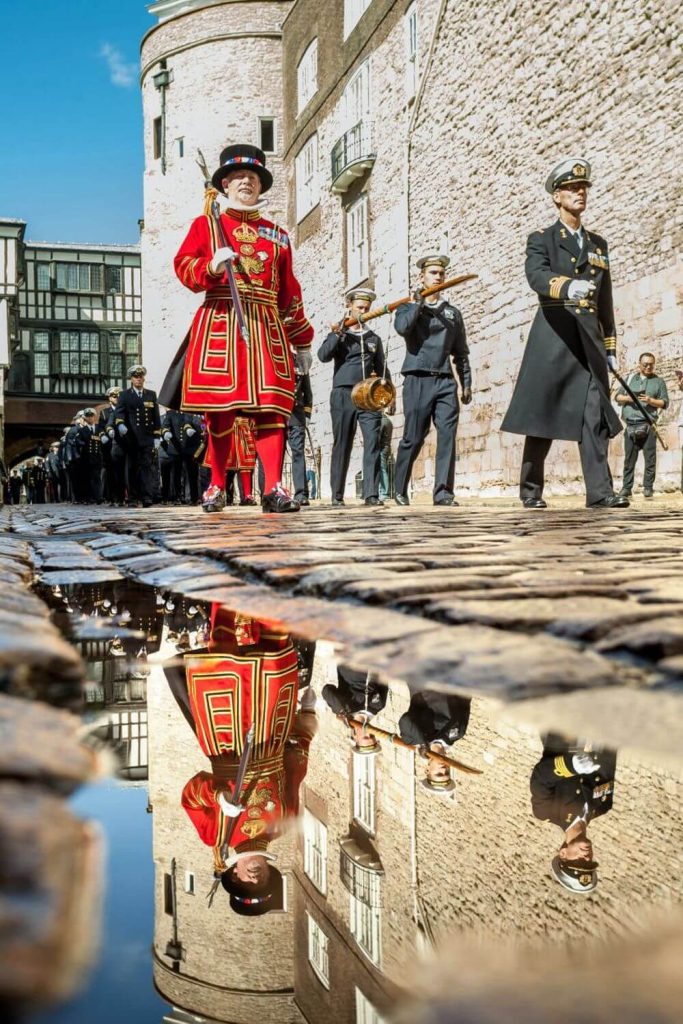 Tower of London guards marching