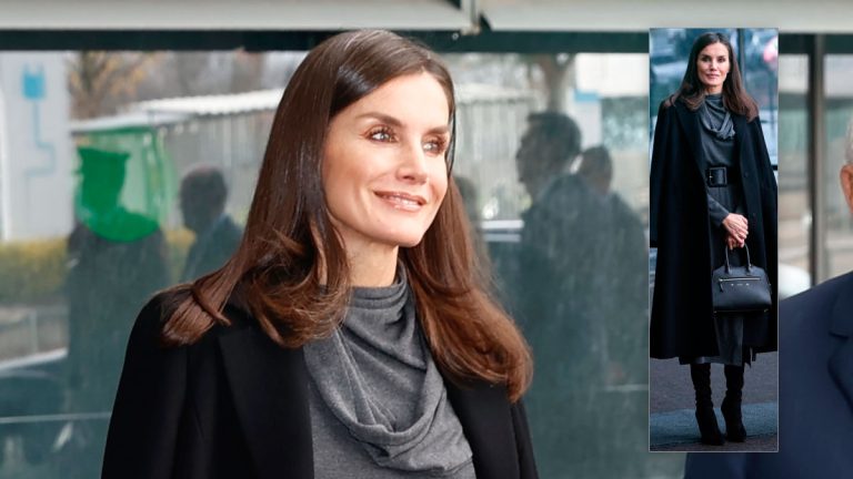 The outfit that rejuvenates Queen Letizia at 50 years old, how much does the dress cost? Queen Letizia in a gray dress