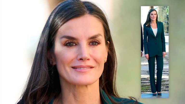 Queen Letizia continues to set the trend with the ‘working girl’ look Queen Letizia with green suit