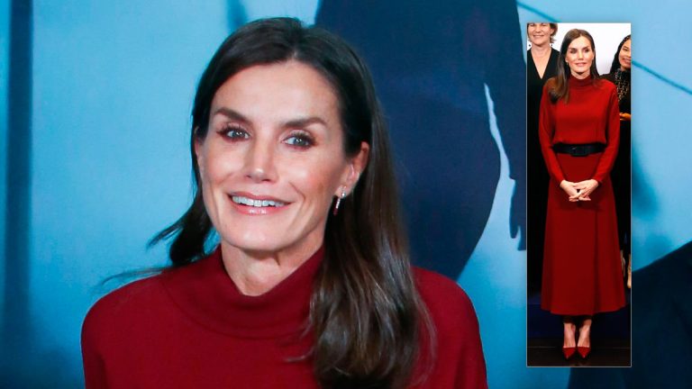 Queen Letizia wears her Christmas outfit and exudes elegance Queen Letizia in a Massimo Dutti dress