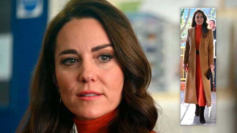 Kate Middleton wearing one of her favorite coats Kate Middleton in an orange outfit