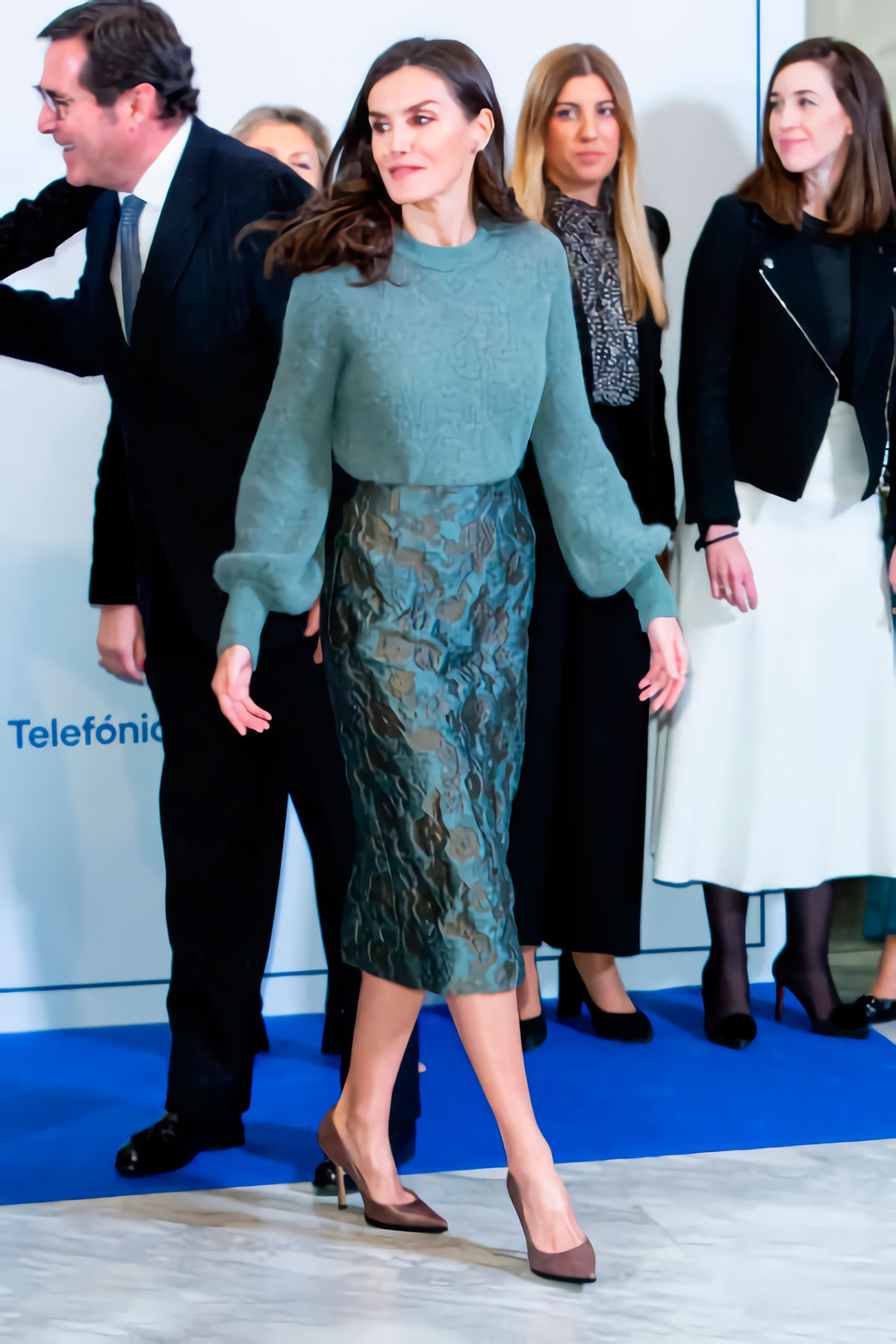 Queen Letizia of Spain wears green