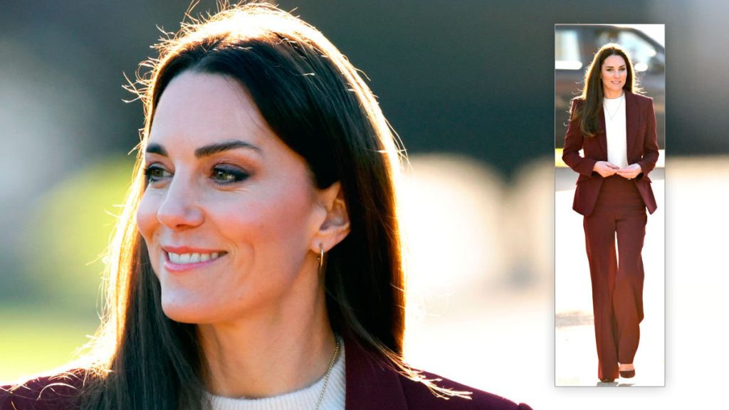 Kate Middleton still not wearing new clothes after publication that positioned her as the royal who spends the most Kate Middleton in burgundy jacket and pants