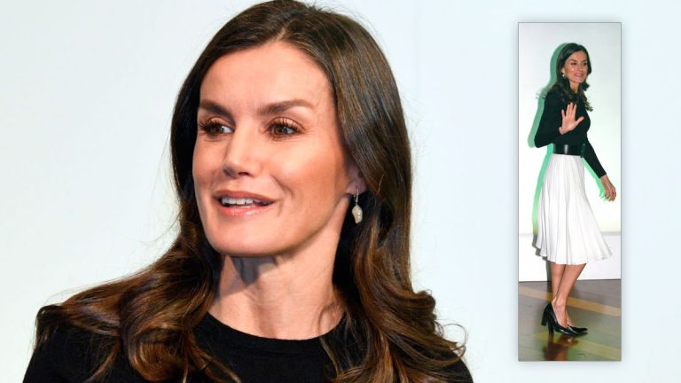 Queen Letizia’s trick to show off her slimmer waistline Queen Letizia dressed in black and white