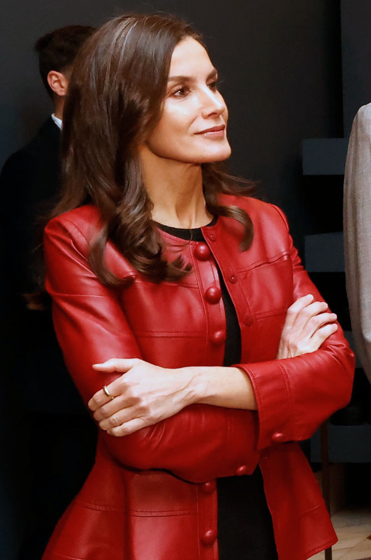 Queen Letizia in a jacket by Carolina Herrera