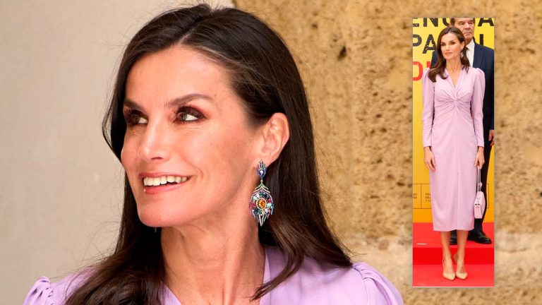 PHOTOS: Queen Letizia dazzles with her lilac dress on her visit to Cadiz Queen Letizia in a lilac dress