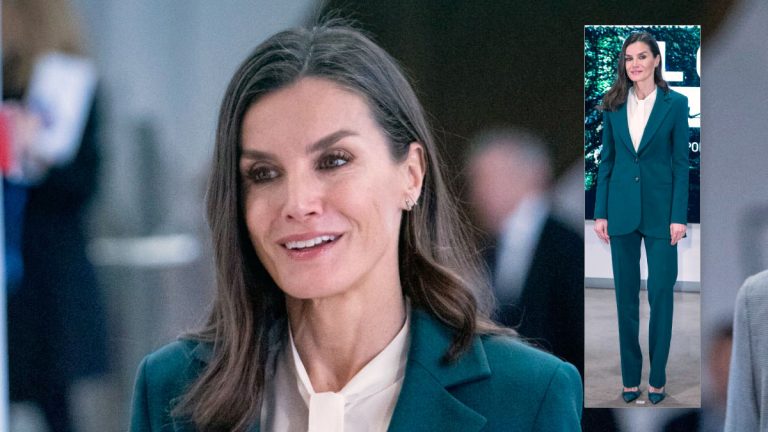Queen Letizia has rescued one of her favorite suits Queen Letizia in a green suit by Carolina Herrera
