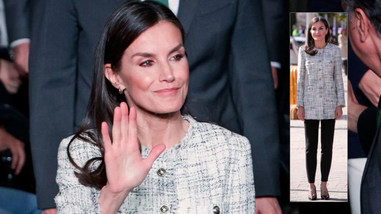 PHOTOS: Queen Letizia has expanded her collection of jackets Queen Letizia with tweed jacket by Massimo Dutti