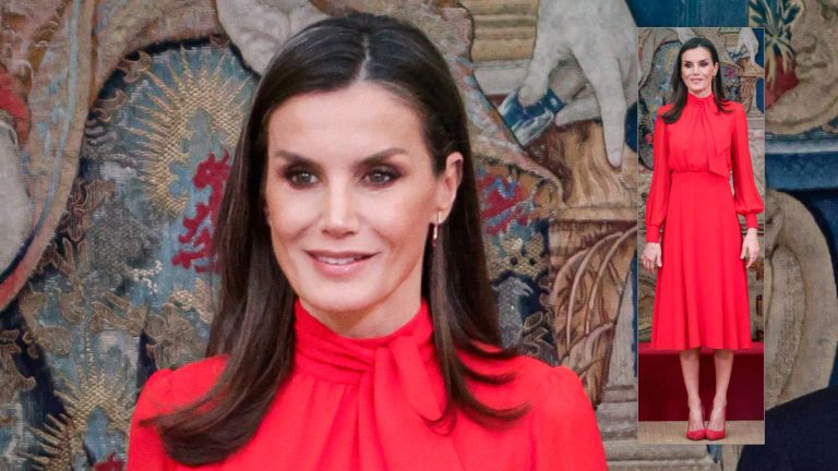 Queen Letizia dazzles in a red dress at the Palace of El Pardo Queen Letizia in a red dress at the Palace of El Pardo