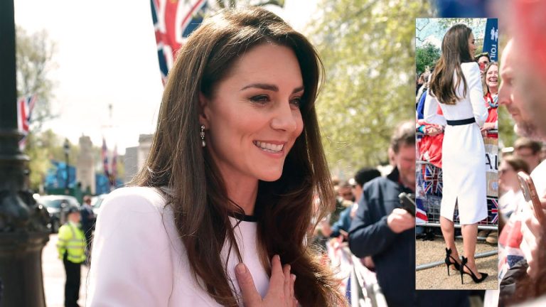 PHOTOS: Kate Middleton dazzles in a flirty white straight-cut gown Kate Middleton wore a white dress by Jenny Packham