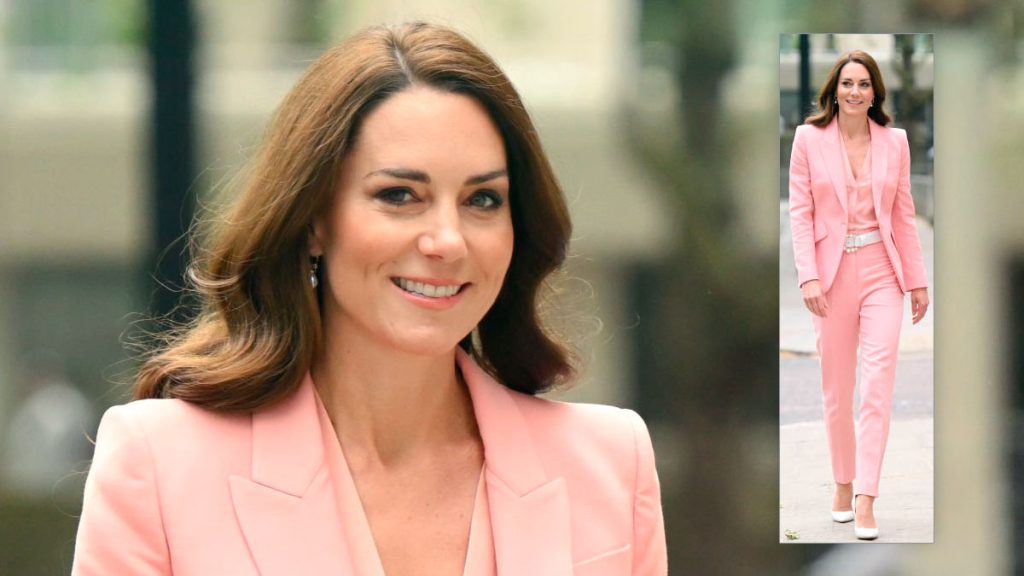 Kate Middleton again bets on the color pink to promote child development care Kate Middleton's pink suit