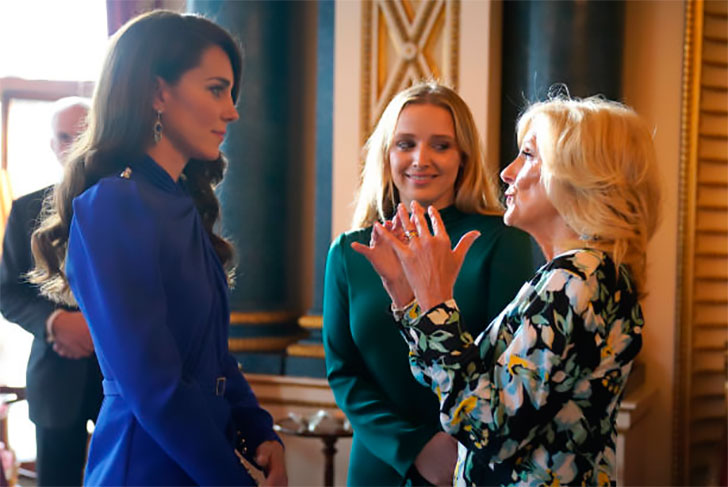 Kate Middleton wore a blue dress by Self-Portrait