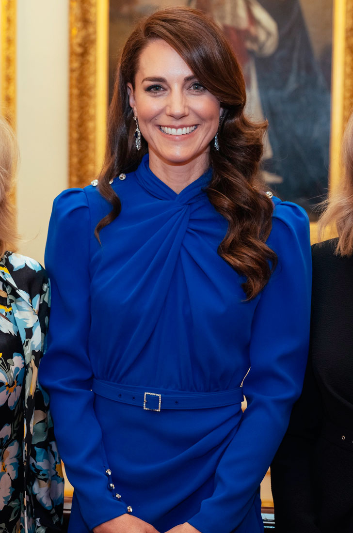 Kate Middleton wore a blue dress by Self-Portrait
