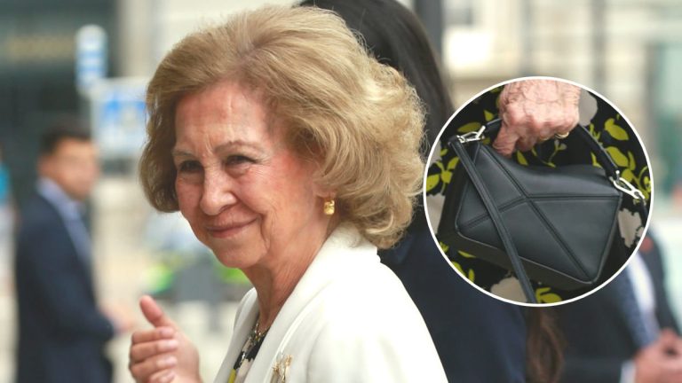 Queen Sofia sports a sophisticated new luxury handbag Queen Sofia's Loewe handbag