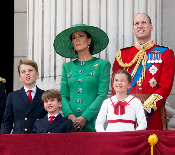 George, charlotte and louis trooping the colour