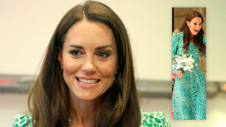 PHOTOS: Kate Middleton in vibrant green dress at Nuneaton Kate Middleton in Nuneaton