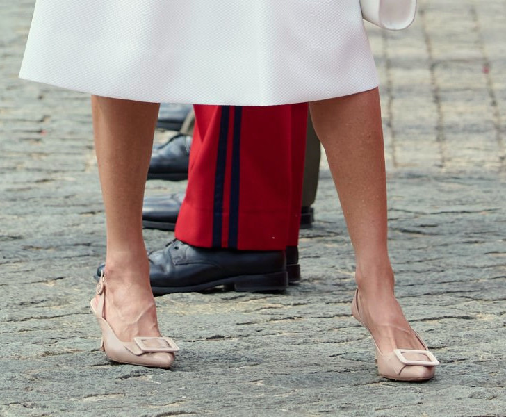 Queen Letizia with new shoes by Isabel Abdo