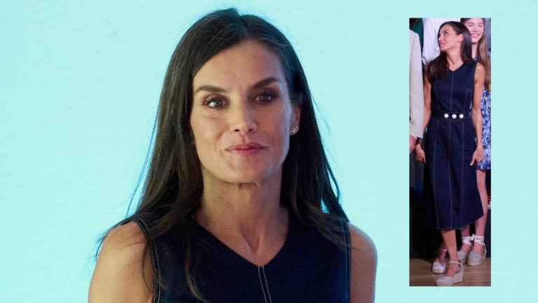 Queen Letizia’s styling strategy: Leaving the limelight to her daughters Queen Letizia's blue Denim Dress