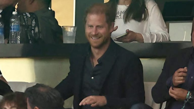Prince Harry reappears smiling and without Meghan Markle Prince Harry at BMO Stadium