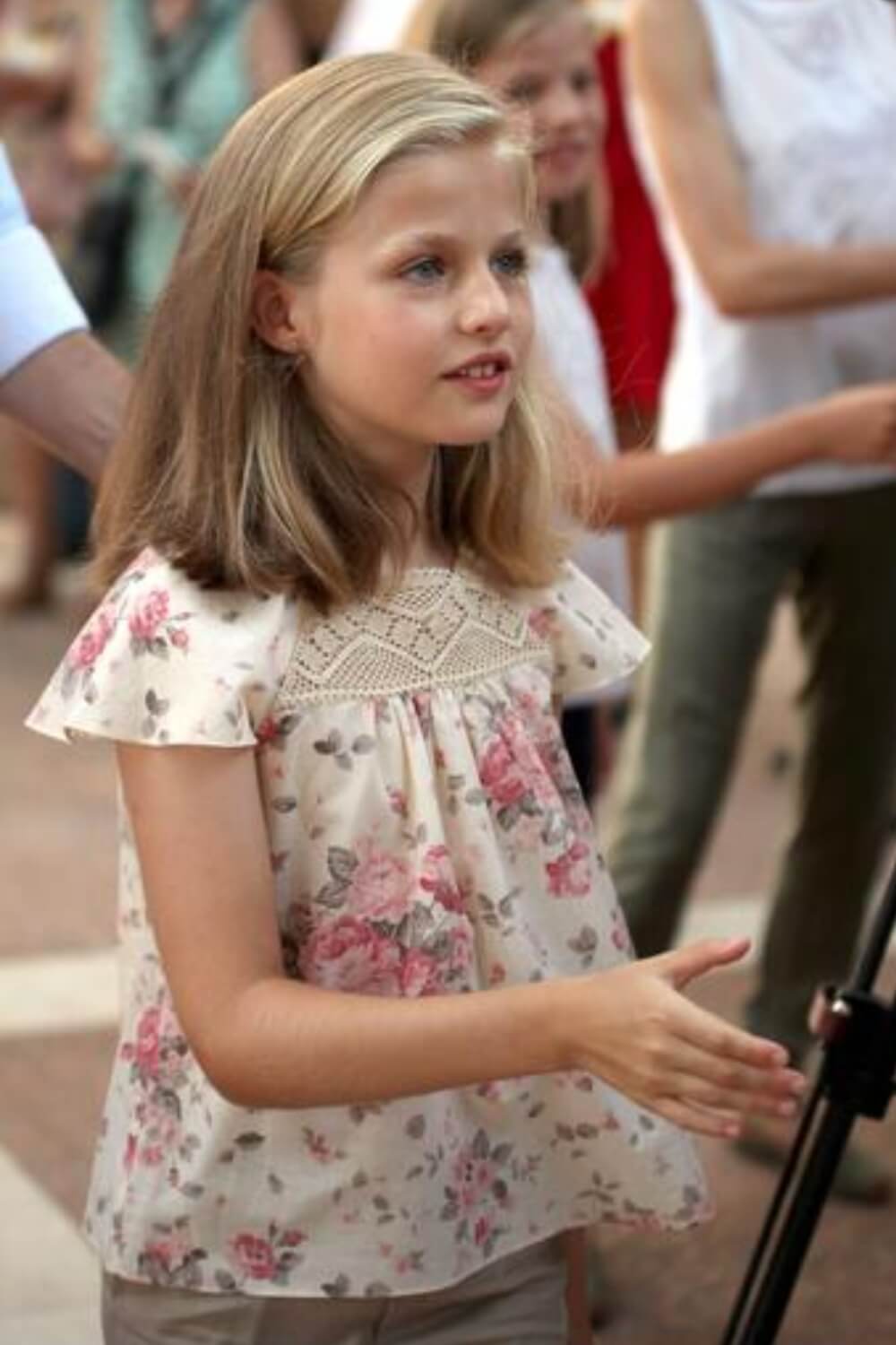 Princess Leonor at the event where she debuted her blunt bob haircut
