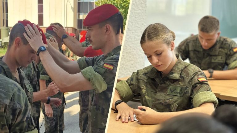 Lady Cadet Leonor was presented with a symbolic garment after completion of her basic military training Princess Leonor's beret grancé