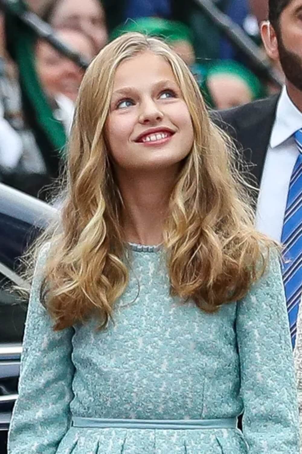 Princess Leonor with her curly hairstyle at an official event