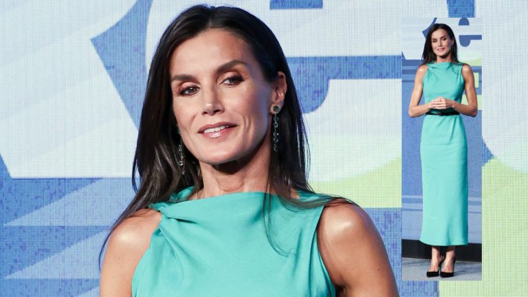 PHOTOS: Queen Letizia dazzles in green dress and new emerald earrings How much does Queen Letizia's green Zara dress cost