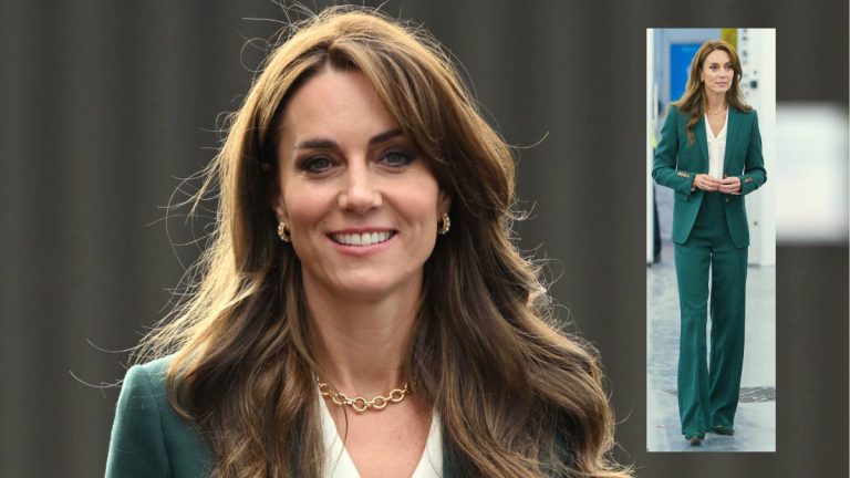 Kate Middleton wears a Burberry suit and confirms her passion for her new fall style Kate Middleton at the textile factory