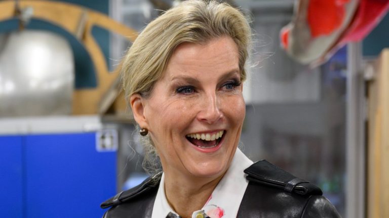 PHOTOS: Duchess Sophie dazzles in a leather skirt and matching jacket Sophie of Edinburgh in a Nina Ricci leather skirt