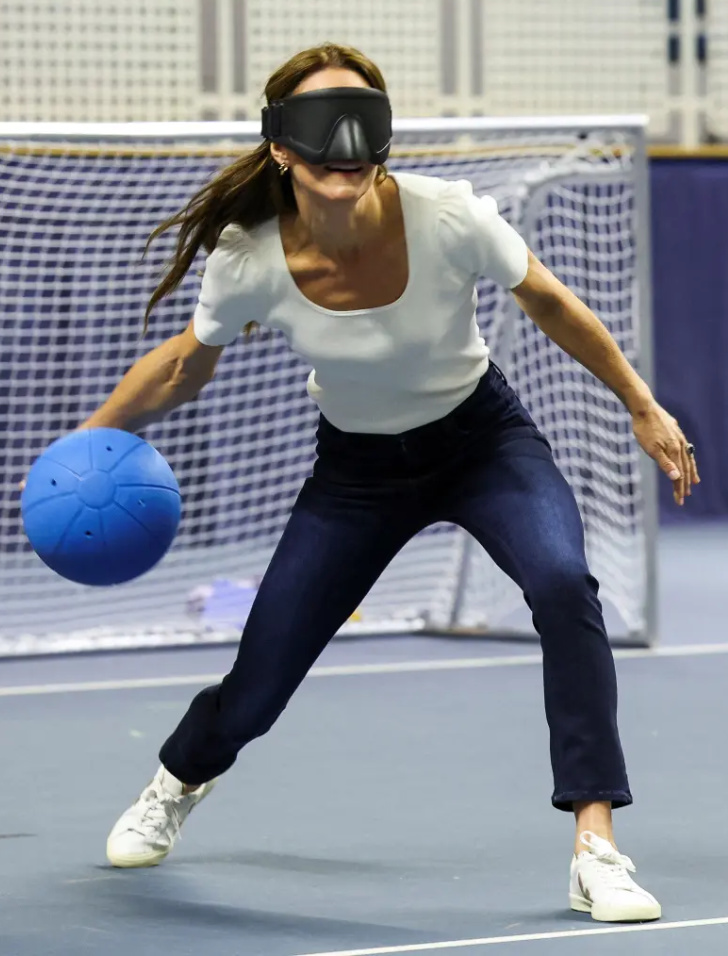 Kate Middleton playing goalball