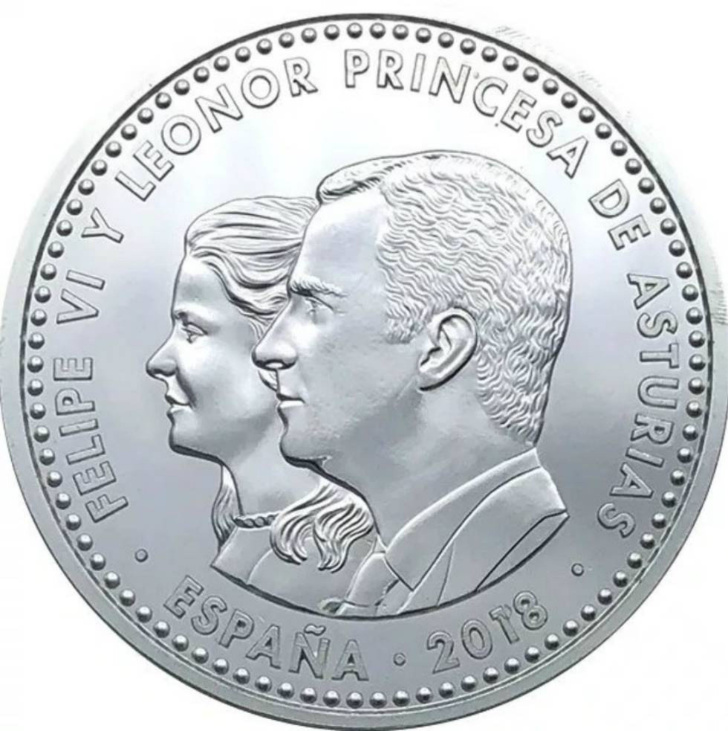 Coin of King Felipe and Princess Leonor of 2018