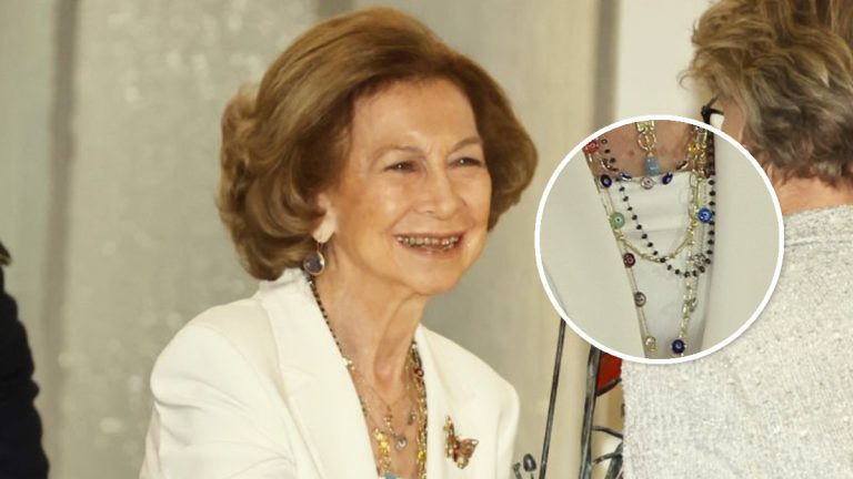 PHOTOS: Queen Sofia shows her faith in the power of the Turkish Eye Queen Sofia's Turkish Eye Necklace