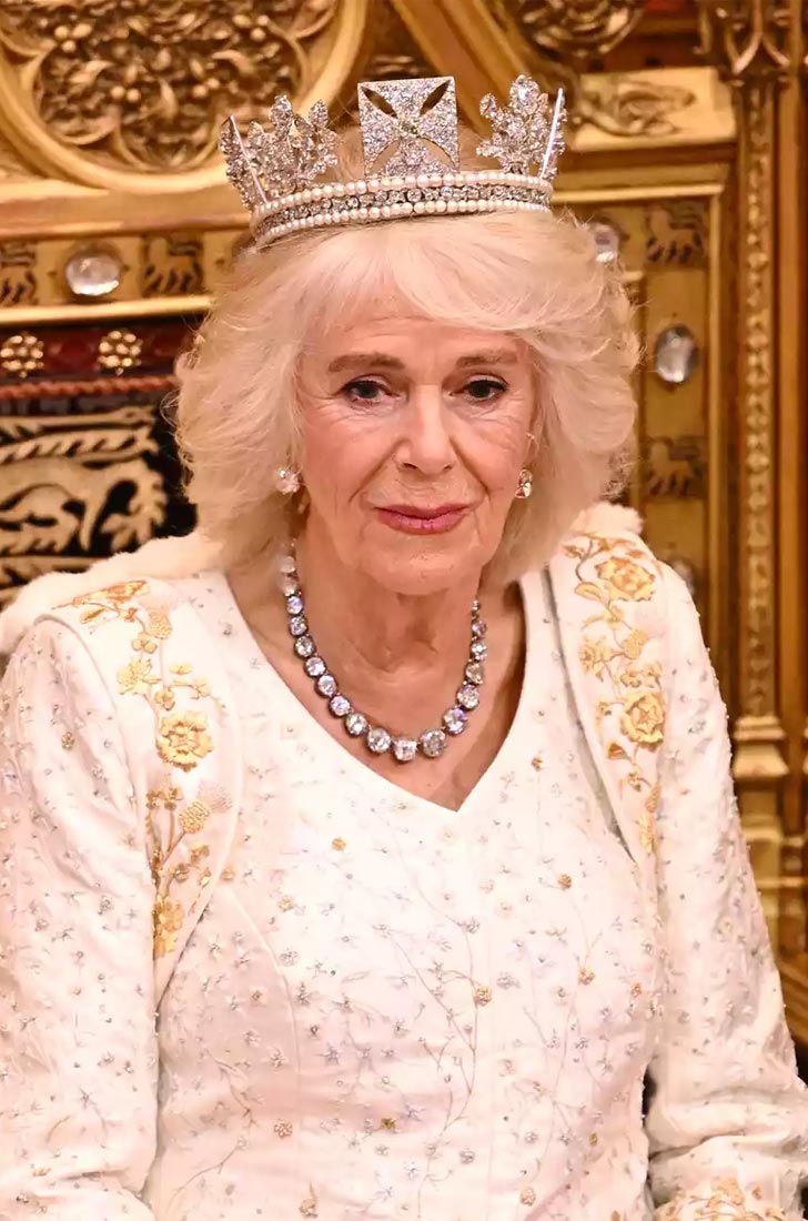 Queen Camilla at the opening of Parliament