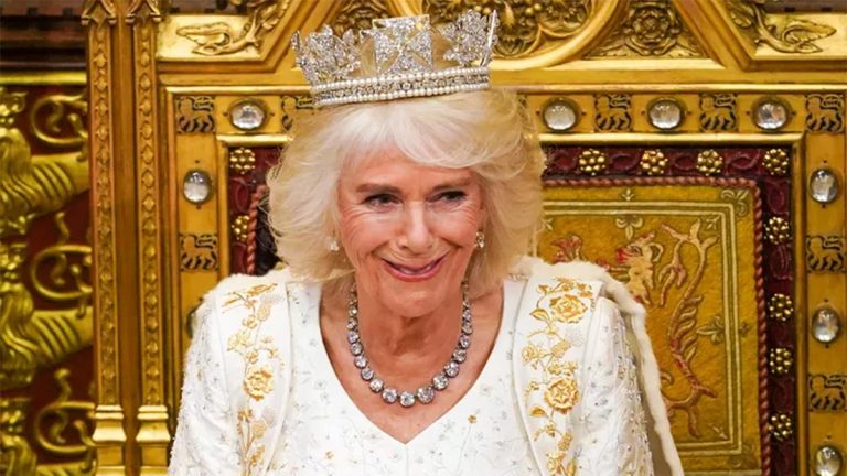 Queen Camilla at the opening of Parliament