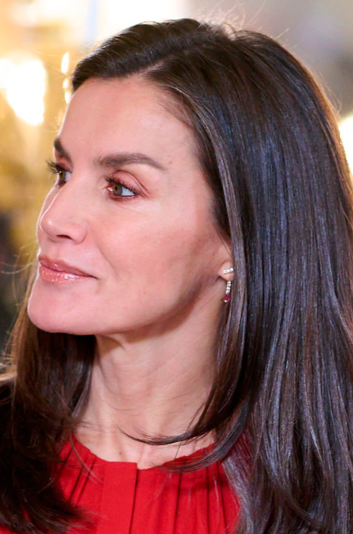 Letizia wore Gold & Roses earrings by Needle I Am.