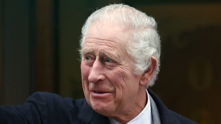 In good spirits and accompanied by his wife, King Charles was discharged from the hospital King Charles discharged after an enlarged prostate operation