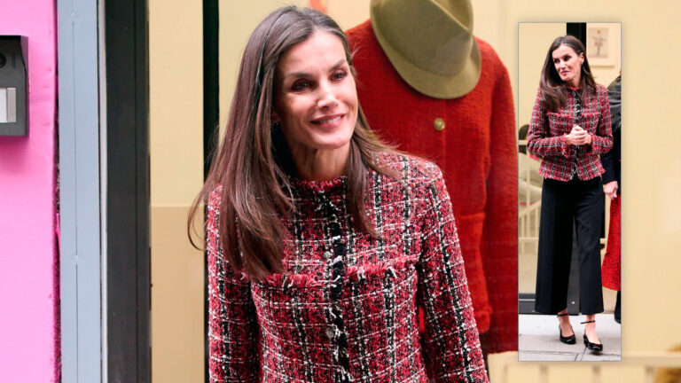 Queen Letizia sends a message of hope on her return to work with a jacket loaded with symbolism Queen Letizia's red tweed jacket