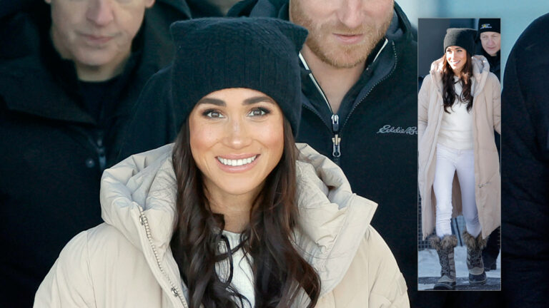 Meghan Markle’s winter fashion: Calvin Clain quilted coat and Sorel Arctic boots Meghan Markle's Kalvin Clain puffer coat