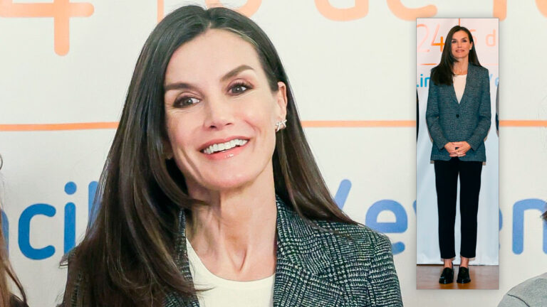 Loafers with wide heels, gray blazer and skinny pants: Letizia’s sober look at the Safer Internet Day 2024 Queen Letizia's styling